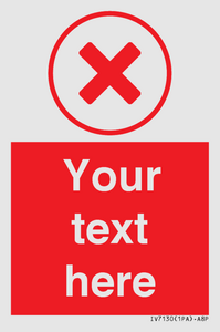 Custom red background, red cross in circle sign